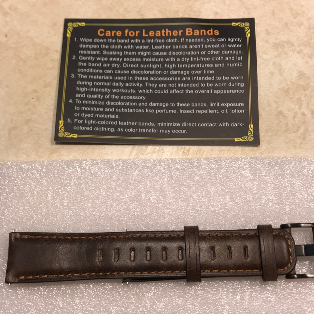 NEW Brown Leather band designed for Galaxy 46mm
